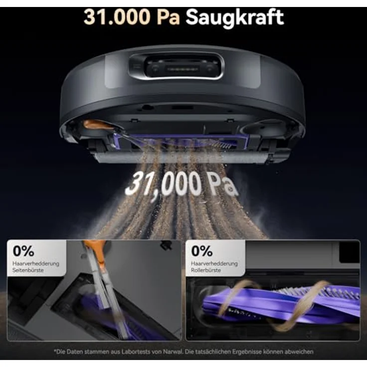 NARWAL Flow 2, Saug- und Wischroboter mit All-in-One-Station, 31.000 Pa Saugkraft, FlowWash-Wischsystem mit 60 °C Heißwasser und 100 °C Moppwäsche – Bild 6