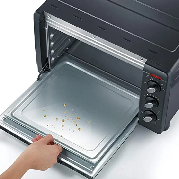 SEVERIN TO 9560 Back- und Toastofen, 1.500 W, 20 L Garraum, inkl. Pizzastein, Grillrost und Backblech, silber/schwarz – Bild 2