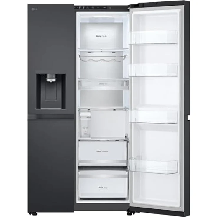 LG GSLE91EVAC Side-by-Side Kühlschrank, 628 l, No-Frost, Eis- & Wasserspender, WLAN, Energieklasse C, schwarz – Bild 8