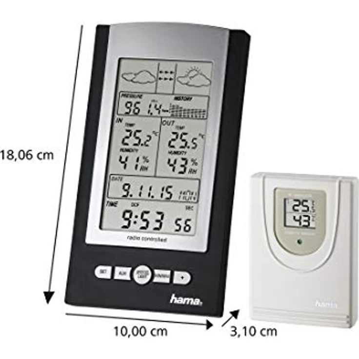 Hama | "EWS-800" Elektronische Wetterstation | Schwarz – Bild 3