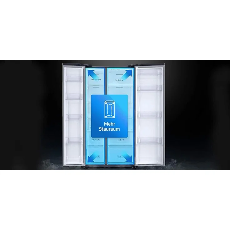 Samsung RS6GA8521B1 EG Side-by-Side-Kühlschrank, freistehend, Premium Black Steel, NoFrost, Wasser- und Eiswürfelspender, Wassertank, Schnellgefrieren, Breite 91.2 cm – Bild 6