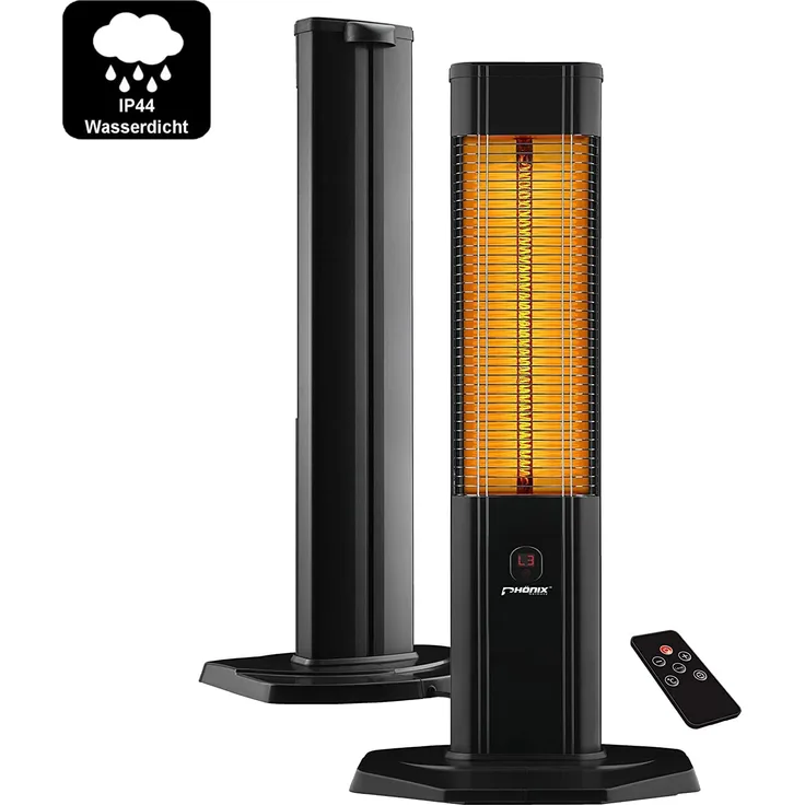Phönix Carbon Infrarot Standheizstrahler Heizstrahler Terassenheizung 2000W mit Fernbedienung, Heizstrahler