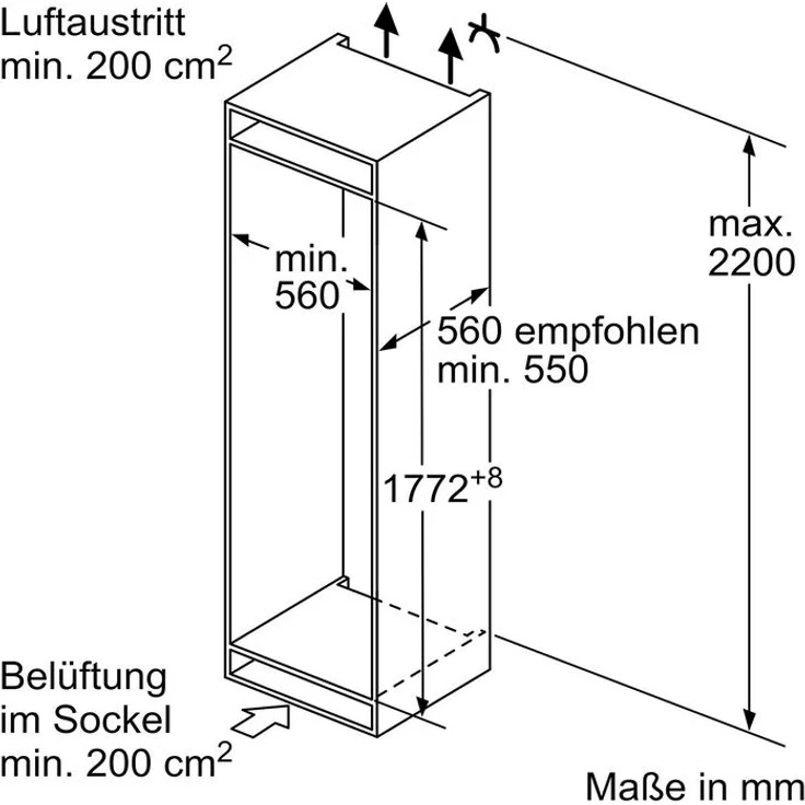 Bosch KIV86VSE0 Kühl-Gefrierkombination, Einbau, weiß, LowFrost, Schnellkühlen und -gefrieren, Breite 54.1 cm – Bild 10