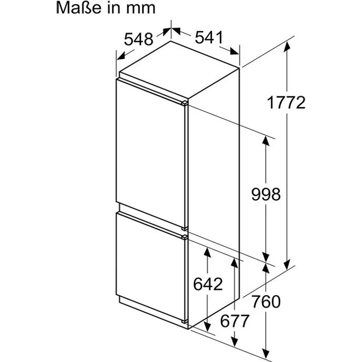Bosch KIV86VSE0 Kühl-Gefrierkombination, Einbau, weiß, LowFrost, Schnellkühlen und -gefrieren, Breite 54.1 cm – Bild 8