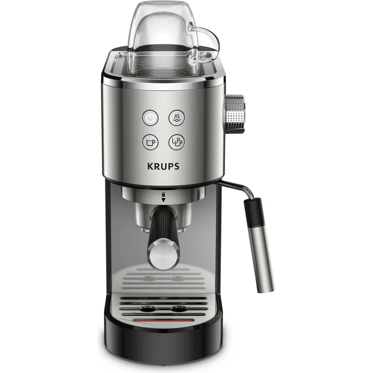 Krups XP442C11 Virtuoso Espressomaschine, 15 bar Pumpendruck, silber-schwarz – Bild 4