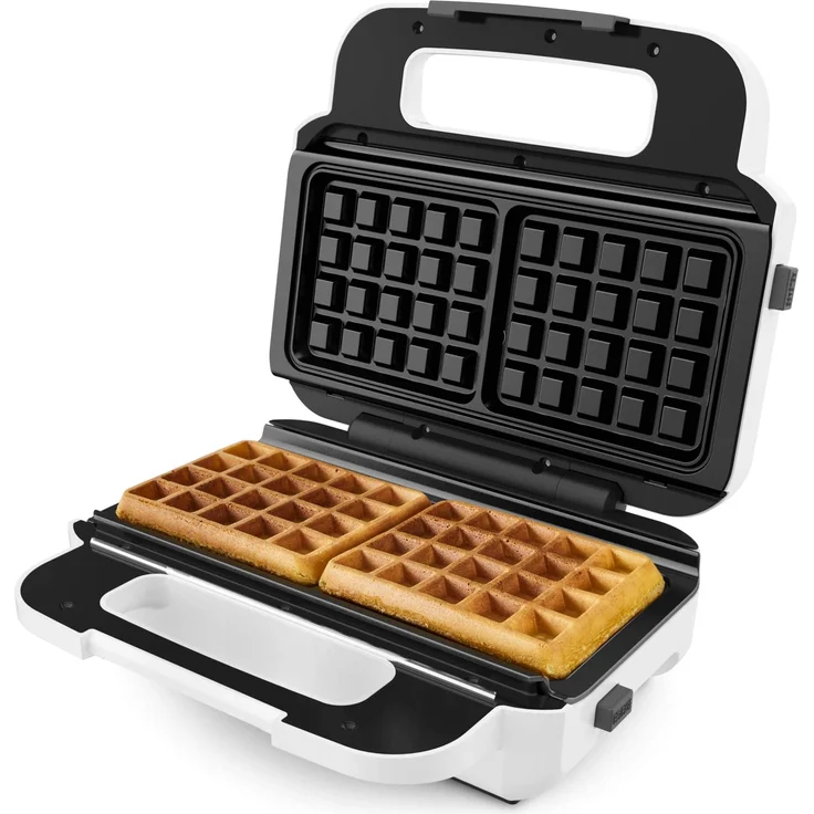 Tefal SW7011 Snack XL Sandwichmaker und Waffeleisen, 850W, 2 antihaftbeschichtete Plattensets, extra tiefe Form, Platten spülmaschinengeeignet, inkl. Rezeptheft, weiß, schwarz – Bild 5