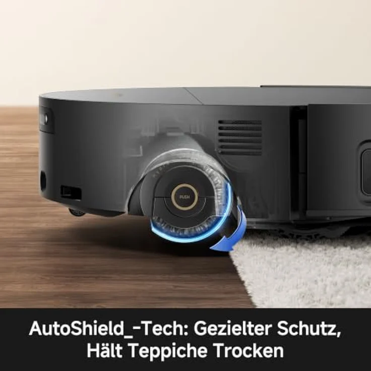 MOVA S70 Ultra Roller, Saugroboter mit 32.000 Pa Saugkraft, HydroForce-Wischen, All-in-One-Station, 100°C Moppwäsche, flach in Schwarz – Bild 4