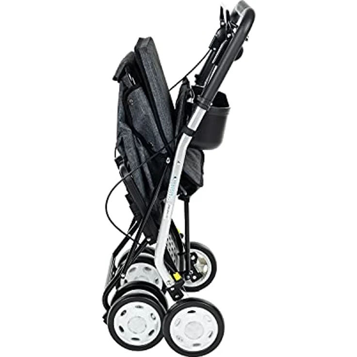 Carlett - Einkaufstrolley Rollator mit 4 Rädern und Sitz, Zusammenklappbarer Einkaufswagen mit herausnehmbarer Einkaufstasche 29L/15kg, Lett800 Senior Comfort, Azurro – Bild 5