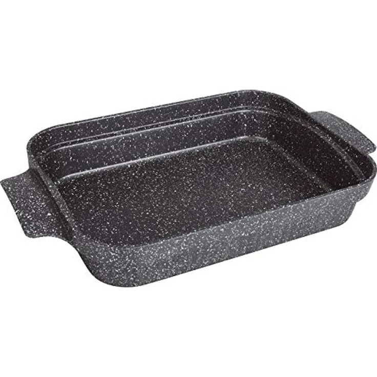 Kamberg – 0008058 – Lasagneform 36 נ27,5 נ7 cm – Aluminiumguss – Beschichtung in Steinoptik – Für alle Herdarten, auch Induktion – PFOA‑frei