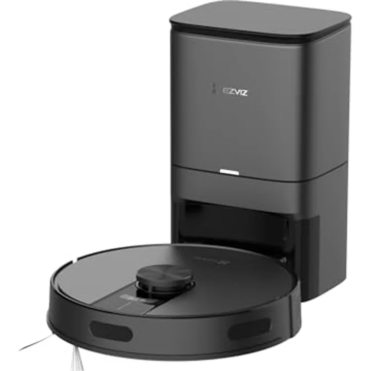 EZVIZ Roboterstaubsauger RE4 Plus mit automatischer Staubentleerung, WLAN, LiDAR Navigation, 28.000 Pa Saugkraft schwarz