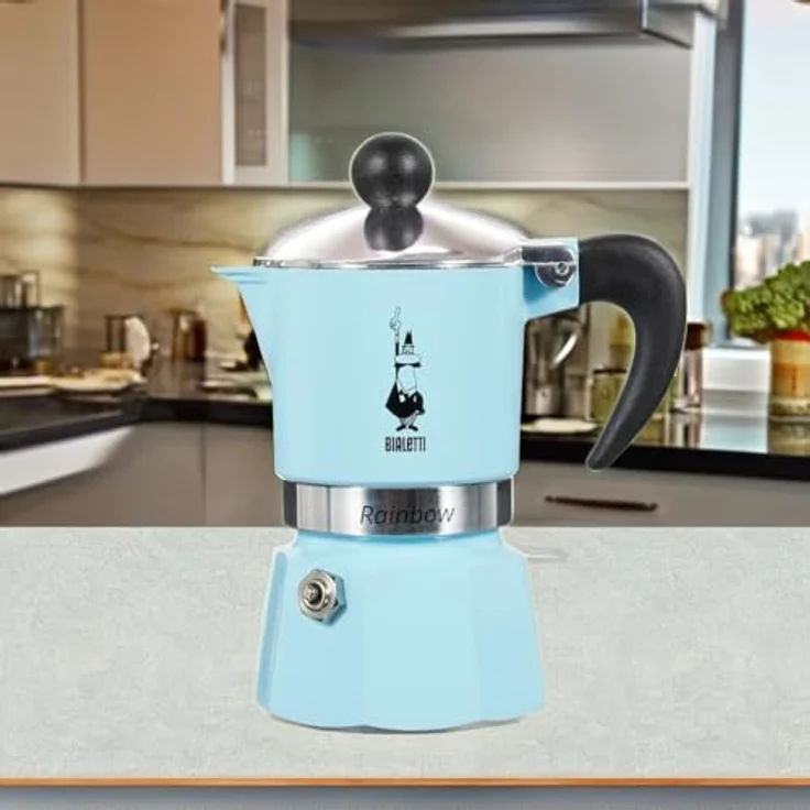 Bialetti Rainbow Espressokocher, Aluminium, hellblau, 1 Tasse – Bild 5