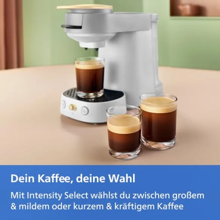 PHILIPS SENSEO® Vibe CSA225/50, Kaffeepadmaschine mit 2-Tassen-Funktion, individueller Kaffeestärke, 0.9L Wassertank, Hellgrau/Hellgelb – Bild 5