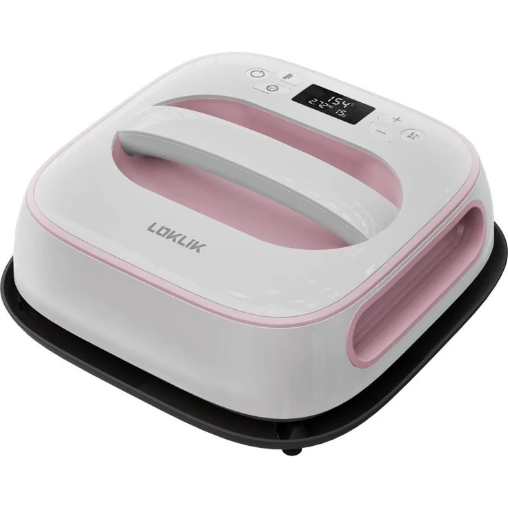 LOKLIK Easy Heat Press Transferpresse weiß pink, 25,5 x 25,5 cm, Thermopresse mit präziser Drucksensor-Technologie – Bild 1