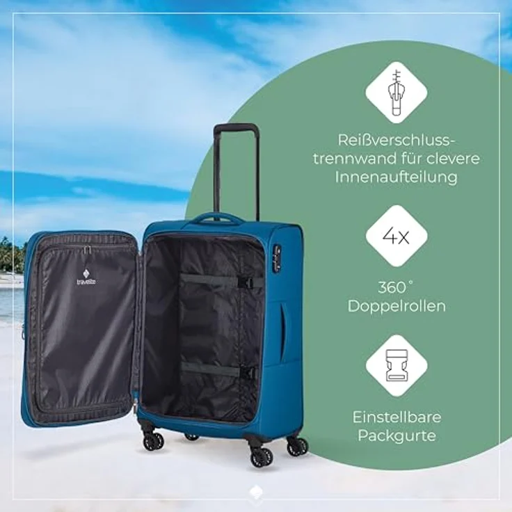 Travelite Chios Trolley M 67 Petrol, 60 l Volumen – Bild 5