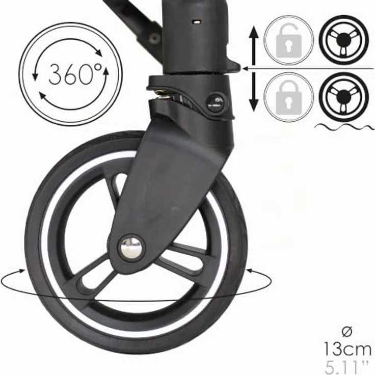 My Duque MAX Shopping Caddy, Faltbarer Einkaufstrolley mit 4 Rollen, Höhenverstellung, Fußbremse und Getränkehalter, moderne Einkaufstasche, bis 25kg Traglast – Bild 5
