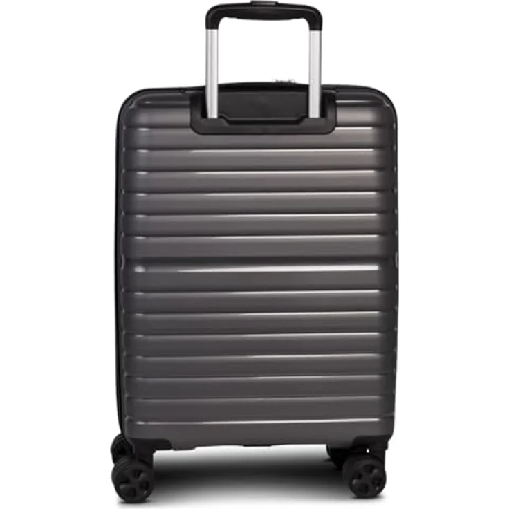 Worldpack 4-Rad Handgepäck Trolley mit Vortasche erfüllt IATA-Bordgepäckmaß, Air Base, Gepäck Serie Dallas: Funktionaler Hartschalen Trolley im coolen Look, 55 cm, 41 Liter, Dunkelgrau – Bild 5