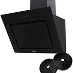 Viesta VIESTA DH600XD kopffreie Dunstabzugshaube 60cm inkl. Aktivkohlefilter, Touch Control, Abluft- & Umluftfunktion, Edelstahl-Schwarzglas