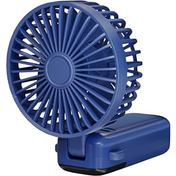Xlayer Klappbarer Handventilator mit Smartphone Halterung, 1.200 mAh Akku, 5 Geschwindigkeiten, Blau – Bild 5