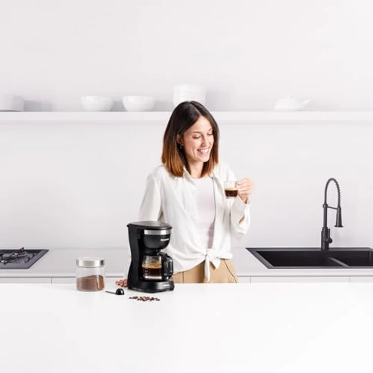 Taurus Kaffeemaschine Verona 6, 600 W, 600 ml, Intense Flavour Tech, Heizplatte, mattschwarz, BPA-frei – Bild 2