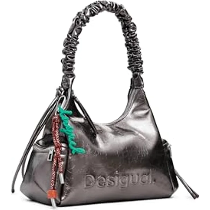 Desigual Half Montville, Schultertasche 29.5 cm, Silber für Alltag und Freizeit