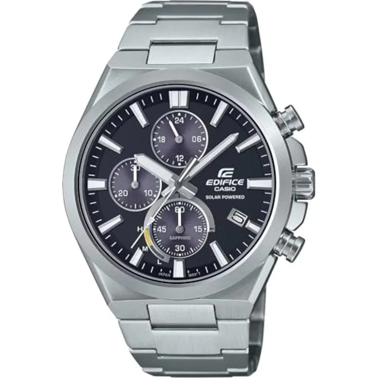Casio Watch EFS-S630D-1AVUEF, Chronograph mit Kalenderfunktion und Silber Edelstahl Band