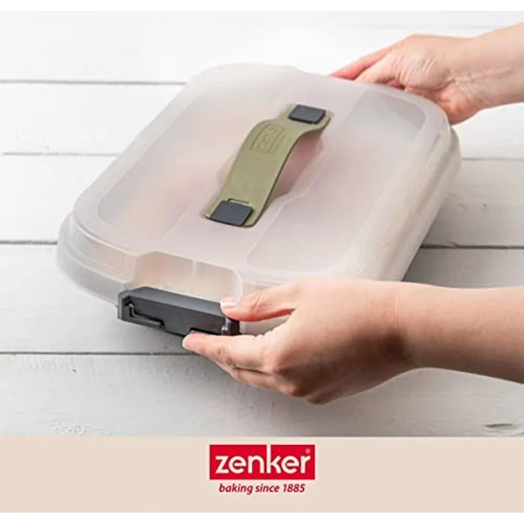 Zenker Bake, Click & Go Dessert- und Auflaufform mit Haube – 34 x 24,5 x 8 cm – Backform mit passendem Deckel für den direkten Transport – Kuchenform zum Backen & Transportieren – Bild 5
