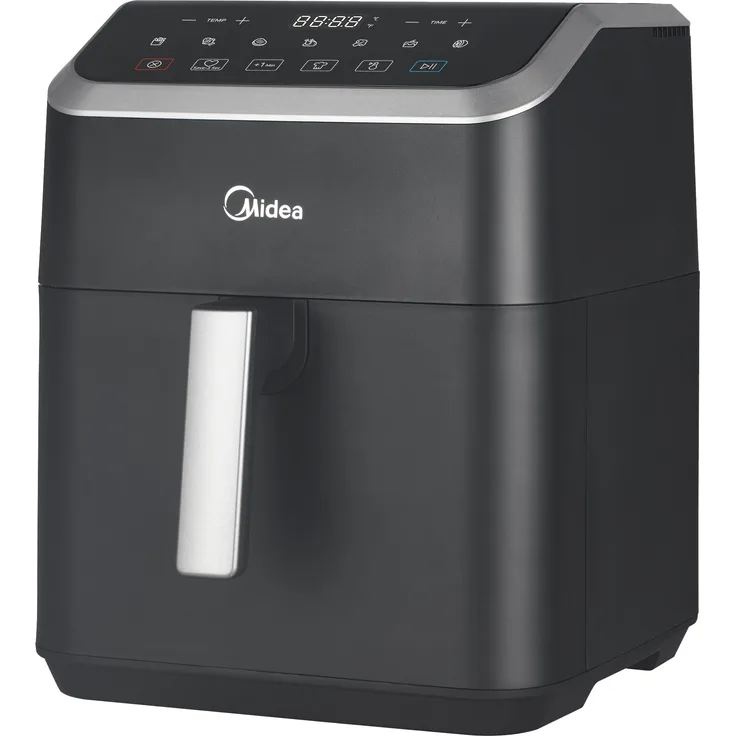 Midea Heißluftfritteuse MAD55000ADK, 5 L, 1600 W, schwarz - Gesunde & knusprige Zubereitung, 7 Automatikprogramme, FlexiCook-Funktion, XXL-Fassungsvermögen