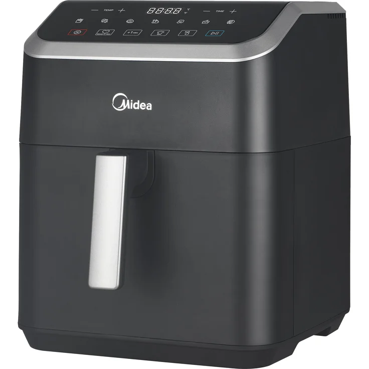 Midea Heißluftfritteuse MAD55000ADK, 5 L, 1600 W, schwarz - Gesunde & knusprige Zubereitung, 7 Automatikprogramme, FlexiCook-Funktion, XXL-Fassungsvermögen