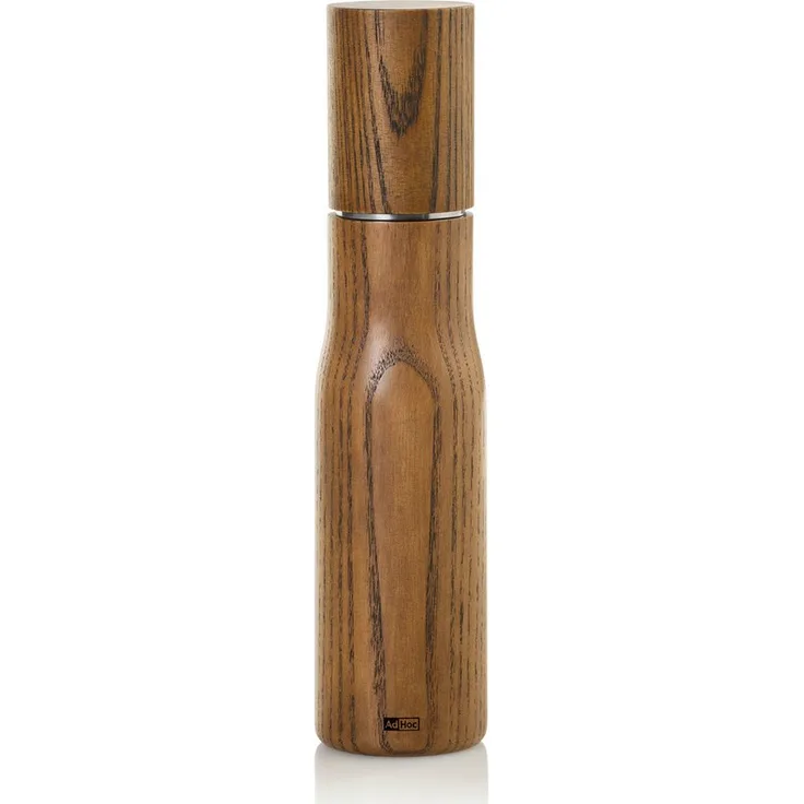 AdHoc Salz-/Pfeffermühle LEVO 27 cm manuell, (1 Stück), Gewürzmühle aus Eschenholz mit langlebigem Keramikmahlwerk, Braun