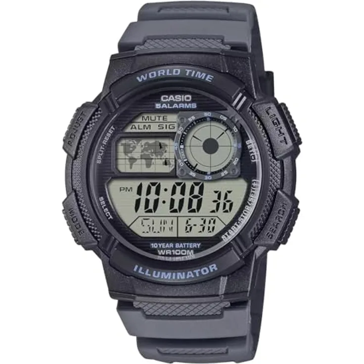 CASIO TIMELESS COLLECTION Chronograph AE-1000W-1AVEF, Quarzuhr mit analogem Zifferblatt, automatischem Kalender, schwarz