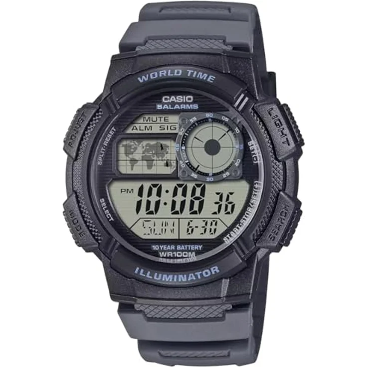 CASIO TIMELESS COLLECTION Chronograph AE-1000W-1AVEF, Quarzuhr mit analogem Zifferblatt, automatischem Kalender, schwarz – Bild 1