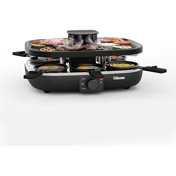 Tristar Raclette Clean Air RA-2760, 1100 W, für 6 Personen, geruchsarm, PFAS-frei, Antihaftbeschichtung, leicht zu reinigen – Bild 1