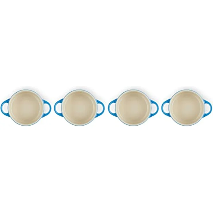 Le Creuset 4er-Set Mini Cocottes aus Steinzeug, je 200 ml, 10 x 5 cm, Azure, 79212102200100 – Bild 5