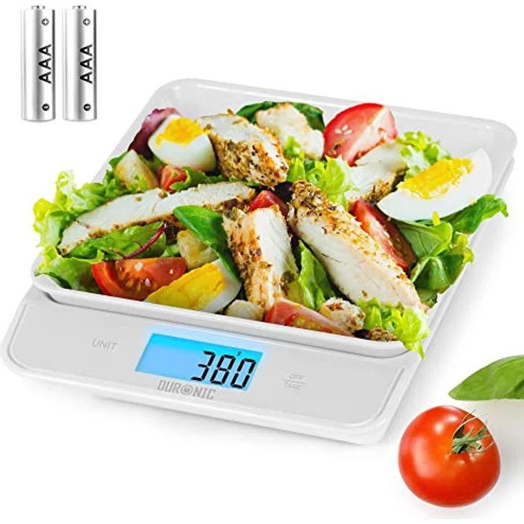 Duronic KS100 WH Küchenwaage | 5 kg Digitalwaage mit 1,2 L abnehmbarer Schüssel | 1 g grammgenau Präzision-Feinwaage | Haushaltswaage mit Tara-Funktion | Digitale Waage mit Hold-Funktion | Zum Kochen – Bild 1