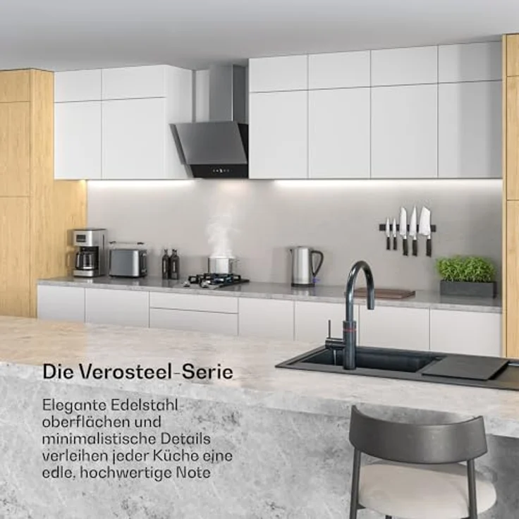 Klarstein Verosteel Toaster Wasserkocher Set, Edelstahl, 2-Scheiben Toaster mit 7 Bräunungsstufen & Brötchenaufsatz, 1,7L Wasserkocher mit Kalkfilter – Bild 2