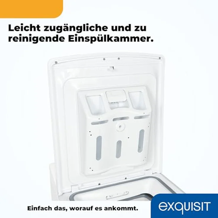 Exquisit LTO1207-030A, Toplader Waschmaschine 7,5 kg, Energieklasse A, 1200 U/Min, weiß, Startzeitvorwahl, Kurzprogramm – Bild 10