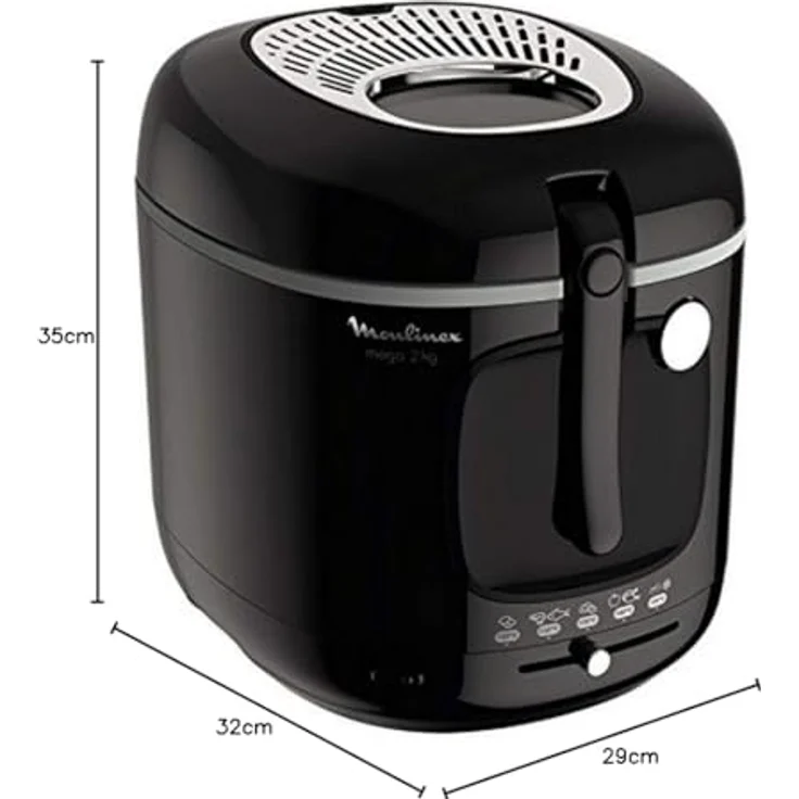 Moulinex Fritteuse XXL Mega, 2 kg Volumen, 3,3 L Öl, 1800 Wattt, schwarz, AM480870 – Bild 10