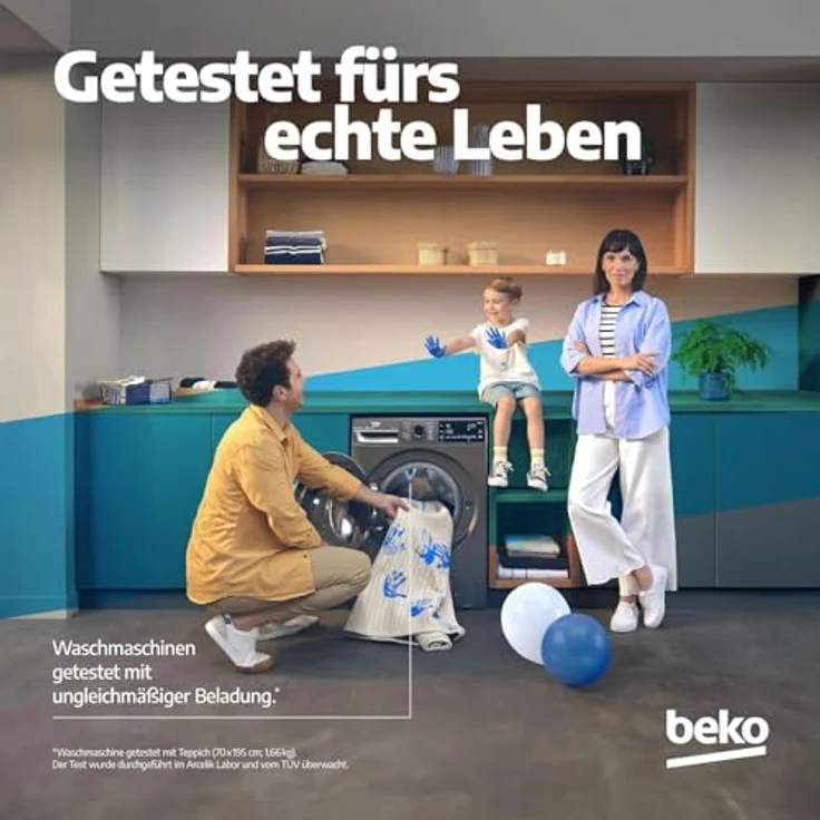 Beko B5WFT78410W, Frontlader-Waschmaschine, A, Fassungsvermögen 8 kg, Standgerät, Breite 60 cm – Bild 9