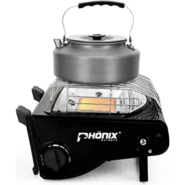 PHönix PH-100 Heizstrahler Gasheizung 1,7 KW Gasstrahler Keramik Camping Heizung Gaskocher + Tasche – Bild 2
