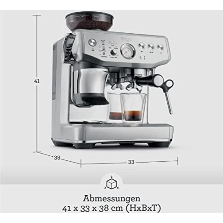 Sage The Barista Express Impress, Siebträgermaschine mit integriertem Mahlwerk, 15-Bar-Pumpendruck, Milchsystem, Weiss-Schwarz – Bild 9