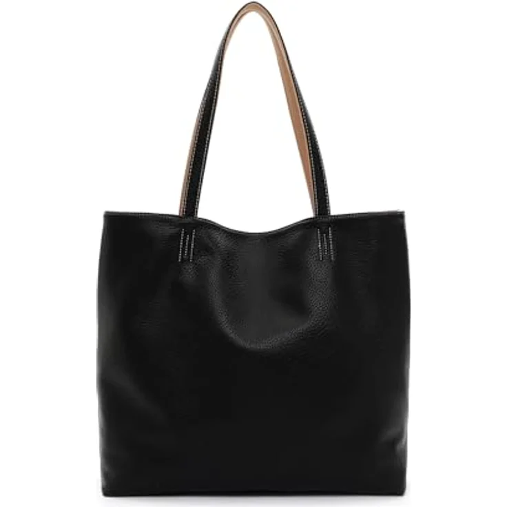 EMILY & NOAH Shopper E&N Eva, Damen Tasche aus Feinsynthetik mit Echtleder-Optik, abnehmbaren Umhängeriemen, zweifarbigen Design und Magnetverschluss – Bild 6