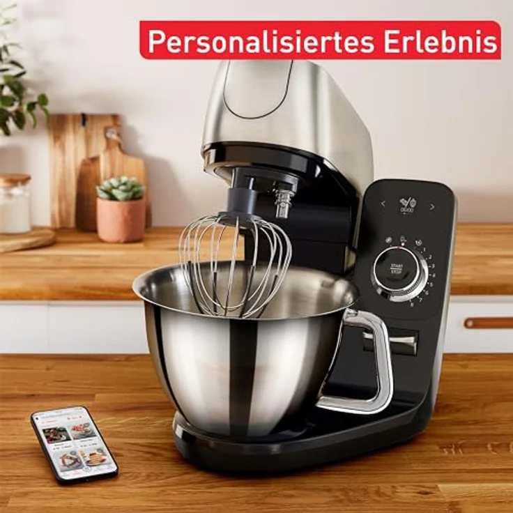 Tefal Coach Küchenmaschine, 1200 W, 8 Auto-Programme, inkl. Back-Zubehör und App, personalisiertes Erlebnis, planetarisches Rührsystem, Schwarz/Silber – Bild 5