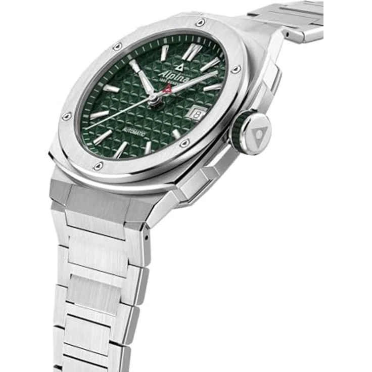 Alpina Automatic Watch AL-525GR3AE6B, Schweizer Uhrwerk, leuchtende Ziffern, Silber/Green – Bild 2