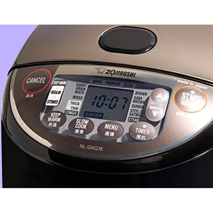 ZOJIRUSHI Premium Reiskocher NL-GAQ10 – 1,0 Liter (5.5 cups) – mit Warmhaltefunktion – inkl. Messbecher, Reislöffel und Dämpfeinsatz - Mit europäischem Netzkabel – Bild 3