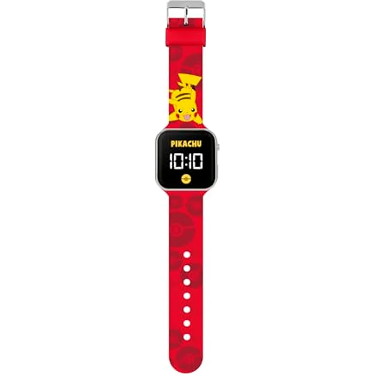 Accutime Disney Pikachu LED Watch, digitale Armbanduhr mit Pokémon-Zifferblatt und Silikonband in funkelndem Gelb – Bild 2