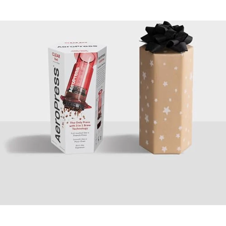 AeroPress Clear Rote Kaffeepresse – Vollmundiger Kaffee ohne Bitterkeit, 3-in-1 Kaffeemaschine für Camping & Reisen – Bild 5