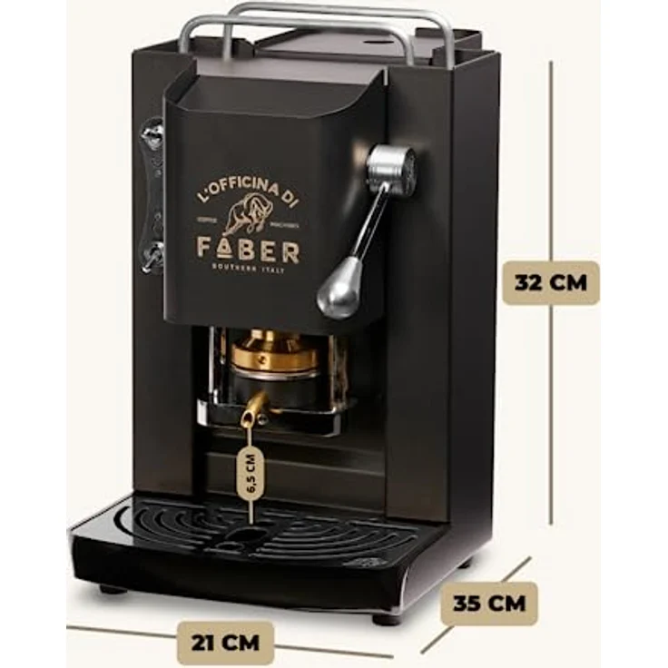 Faber Coffee Machines Pro Deluxe Espressomaschine ESE Pad 44 mm, Tassenwärmer, schnelle Aufheizung, einfache Reinigung, Chrom-Finish – Bild 4