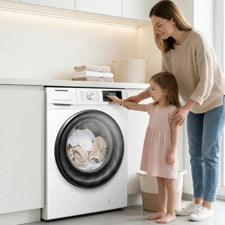 Heinner HWDM-H8514A Waschtrockner 8 kg Trocknen / 5 kg Waschen, 1400 U/min, Allergie-Dampf, Energieeffizienzklasse A, Weiß – Bild 9