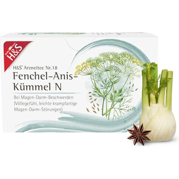 H&S Fenchel-Anis-Kümmel N Filterbeutel, 20x2 g, zur Behandlung von Magen-Darm-Beschwerden – Bild 1