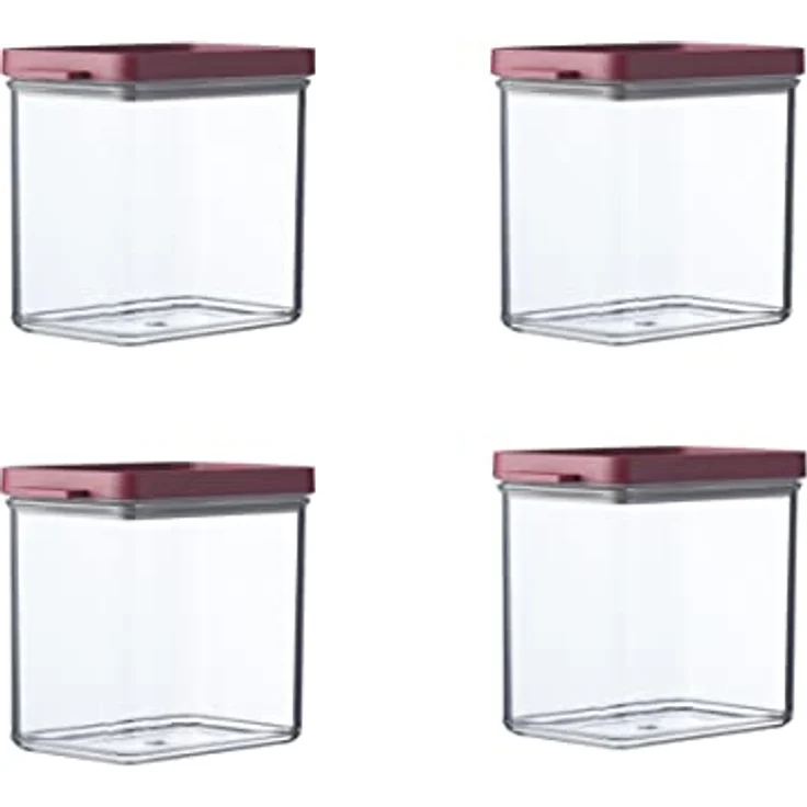 Mepal Omnia 4-tlg Vorratsdosen Set, 1100 ml, luftdicht, Nordic Berry - ideal für trockene Lebensmittel – Bild 1